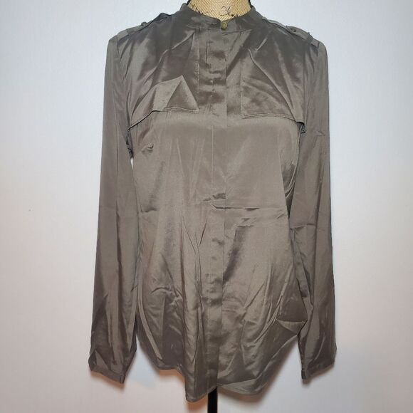 Ann Taylor Silk Blend Button Down Blouse Size 10 - Picture 1 of 10
